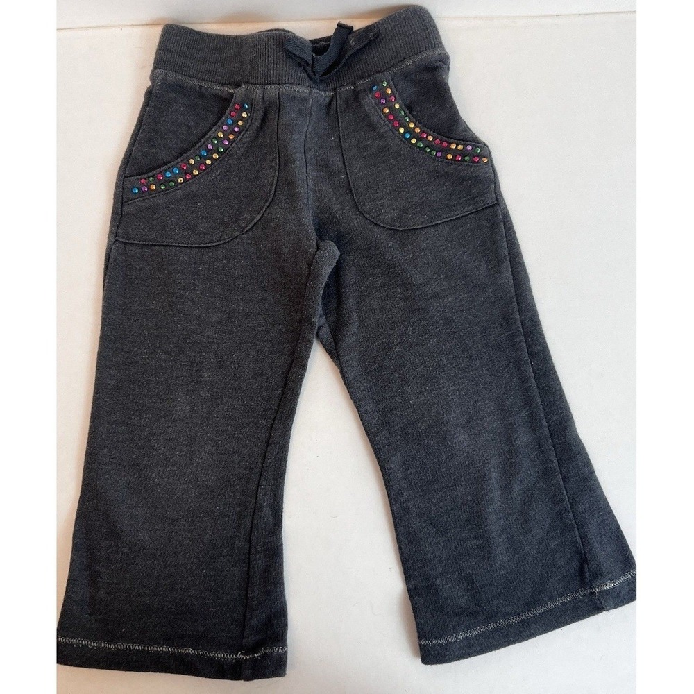 One Step Up Gray Sweatpants Rhinestone Size 2T